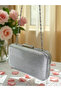 Silver Gray Lame Color Laser Snake Pattern Evening Dress Bag Night Wedding Wedding Engagement Graduation Portfolio - 5