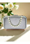 Silver Gray Lame Color Laser Snake Pattern Evening Dress Bag Night Wedding Wedding Engagement Graduation Portfolio - 5