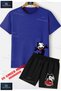 Kids Unisex “Felix Cat Sleeves Open“ Custom Printed Crew Neck T-Shirt - Shorts Set