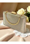 Gold Color Laser Snake Pattern Women's Evening Dress Bag Evening Bag Wedding Engagement Portfolio - 4