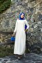 Side Pocket Detailed Hijab Salopet Dress Cream - 3