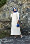 Side Pocket Detailed Hijab Salopet Dress Cream
