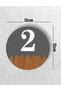 Round Metal Composite - Wooden Apartment Site -Apartment Hotel Office Door Number - Door No:2 Two - 4