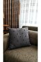 Anthracite Throw Pillow Case Pompom Linen Floor Curtain Fabric Decorative Modern Square Single Piece 43X43 - 2