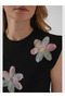 Women's Front Floral Embroidered Sleeveless Body Blouse - 2