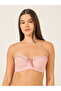 Solid Lace and Bow Detail Padded Wired Push Up Bra - 2