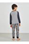 Graphic Print Round Neck T-Shirt and Pyjama Set - 4