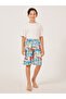 Graphic Print Elastic Waist Swim Shorts - 2