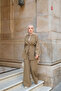 Women's Stone Detailed Double Suit Khaki Green - 4