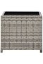 Coffee Table Grey 45x45x40 cm Poly Rattan and Glass - 2