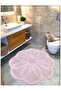 Cotton Tufted Water Absorbent Bath Mat, Bathroom Rug Lotus 120 X 120 cm Powder