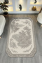 Vintage Patterned Gray Themed Woven Base Modern Decorative Carpet Vintage06 - 2