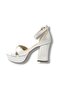 787-25 Leather Cross Strap Thick Heel (10cm) Anatomical Women's Sandals - 3