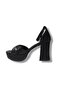 787-25 Satin Cross Strap Thick Heel (10cm) Anatomical Women's Sandals - 3