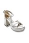 787-25 Satin Cross Strap Thick Heel (10cm) Anatomical Women's Sandals