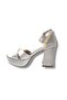 787-25 Satin Cross Strap Thick Heel (10cm) Anatomical Women's Sandals - 3