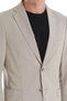 Beige Slim Fit Striped Mono Collar Casual Jacket - 4