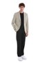 Beige Slim Fit Striped Mono Collar Casual Jacket - 7