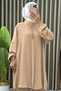 Şehri̇ Takim Ayrobin Fabric Women's Beige Collar with Stone Detail, Elastic Sleeves and Openable Hidden Buttons, Hijab Pantsuit - 5