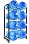 5 Gallon Water Jug Rack (Black)，4-Tier Water Jug Holder Storage Rack for 8 Bottles - 2