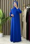 Shoulder Stone Detail, Crystal Fabric, Stylish Dress, Cobalt Blue Efruz Dress - 4