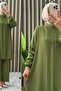 City Suit Elastic Waist Trousers Stone Detailed Aerobin Tunic Bottom Top Double Hijab Suit - 3