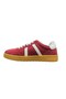 Genuine Leather Lace-Up Casual Sneaker Red Shoes - 2