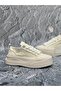 Genuine Leather Lace-Up Casual Sneaker White Shoes - 2
