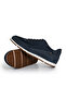 Genuine Nubuck Leather/Textile Navy Blue Men's Sneaker Shoes - X241336 - 4