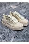 Genuine Leather Lace-Up Casual Sneaker White Shoes