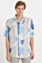 Men's Relax Fit Relaxed Cut Short Sleeve Apaş Collar Viscose Printed Shirt - 4