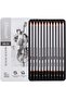 EC391 2H-8B Sketch Pencil Set 12-Pieces, Black