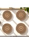 Handmade Black Striped Seaweed Supla, Natural American Service, Double Ring Round Decor, 32 cm - 5