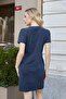 Women's Modal Silky Lightweight Stretchy Fabric Wide Crew Neck Placket Off-Shoulder Side Pockets Knee Length Dress-La - 7