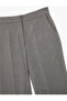 Wide Leg Fabric Trousers with Pocket Detail - 5