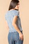 Women's Blue Floral Print V-Neck Casual Summer Blouse – Casual, City and Vacation Chic (Limited Stock) - 5