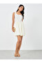 Solid Sleeveless Balloon Hem Mini Dress - 2