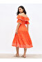 Embroidered Smocked Off-Shoulder Tiered Midi Dress - 5