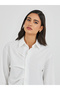 Solid Pleated Buttoned Front Shirt - 3