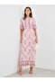 All-Over Print Maxi Dress with Button Front - 2