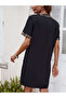 Women's short-sleeved v-neck leopard print detailed modal dress - 4