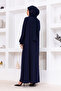 Medina Silk Mevlana Ferace Navy Blue - 5