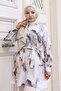 Patterned Hijab Shirt Mink 701