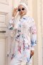 Patterned Hijab Shirt Stone Color 702 - 4