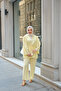 Women's Front Tie Stone Detail Double Suit Yellow - 4