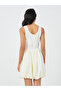 Solid Sleeveless Balloon Hem Mini Dress - 4
