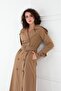 Raglan Sleeve Summer Unlined Full Length Women's Trench Coat, Cap - 4