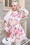 Patterned Hijab Shirt Dusty Rose 702