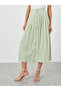 Pleated Buttoned A-Line Midi Skirt - 2