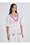 Embroidered Bell Sleeves Tiered Maxi Dress - 3
